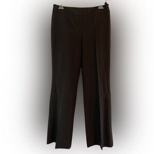 Talbots Petites Dark Brown Classic Side Zip Wide Leg Pleated Pants Size 6P